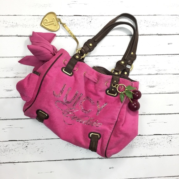 Juicy Couture Handbags - Juicy Couture Velour Rhinestone Cherry Daydreamer